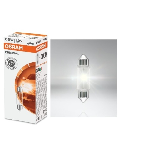 STANDART AMPUL- STOP/SİNYAL/PARK/GÖSTERGE AMPULÜ; 12V/C5W (6418) (DUY SV8,5-8) (OSRAM)