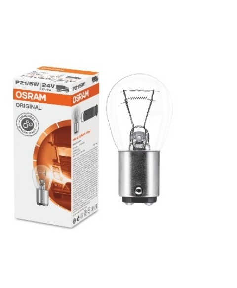 STANDART AMPUL- STOP/SİNYAL/PARK/GÖSTERGE AMPULÜ; 24V/P21/5W (7537) (DUY BAY15D) (OSRAM)