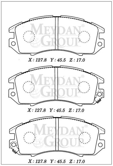 SUBARU IMPREZA- 93/96; ÖN FREN BALATASI (DİSK) (127,8X45,5X17) (DAIWA)