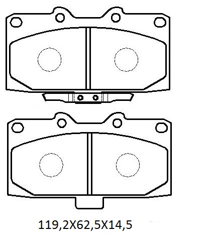 SUBARU IMPREZA- 06/07; ÖN FREN BALATASI 2,0 WRX (DİSK) (119,2X62,5X14,5) (DAIWA)