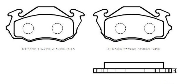 SUBARU DOMINGO/LIBERO- 90/94; ÖN FREN BALATASI (DİSK) (115X49X15) (DAIWA)