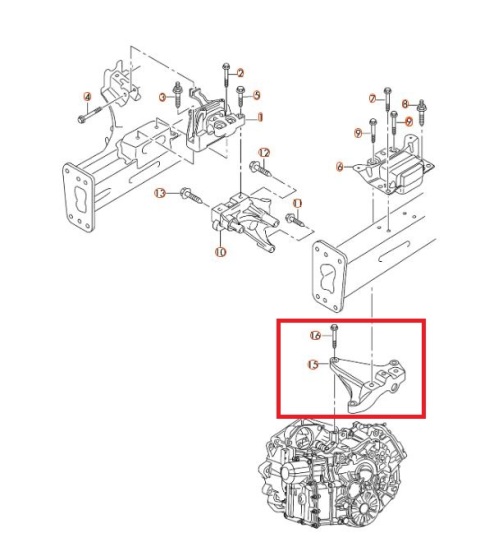 VOLKSWAGEN JETTA- 5- 06/10; ŞANZUMAN BAĞLANTI KULAĞI (7 İLERİ DSG)