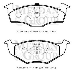 VOLKSWAGEN GOLF- 3- 92/98; ÖN FREN BALATASI (DİSK) (141,6X50X16,48/141,6X47,4X16,48) (BRAMAX)