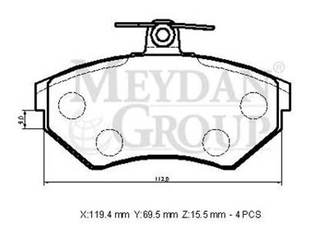 VOLKSWAGEN GOLF- 3- 92/98; ÖN FREN BALATASI (DİSK) (119,4X69,5X15,5) (BRAMAX)