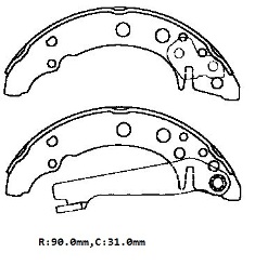 VOLKSWAGEN GOLF- 3- 92/98; ARKA FREN PABUCU (90X31)(BRAMAX)