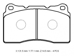 MITSUBISHI LANCER- 08/16; ÖN FREN BALATASI (EVO)(KABLOSUZ)(DİSK) (131,5X77,1X14,5)(BRAMAX)