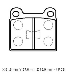 VOLKSWAGEN PASSAT- B3- 88/96; ÖN FREN BALATASI (DİSK)(61,8X57X15)(BRAMAX)