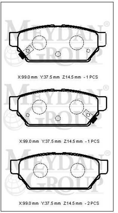 MITSUBISHI CARISMA- 97/00; ARKA FREN BALATASI 1.6/1.8CC (DİSK) (99X37,5X14,5) (DAIWA)