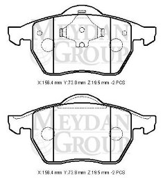 AUDI A3- 97/03; ÖN FREN BALATASI 1,8T (KABLOSUZ) (DİSK) (156,4X73,8X19,5) (BRAMAX)