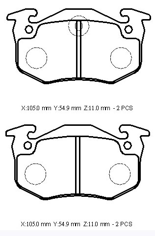 RENAULT R19- EUROPA- 88/91; ARKA FREN BALATASI (DİSK) (105X54,9X11) (BRAMAX)