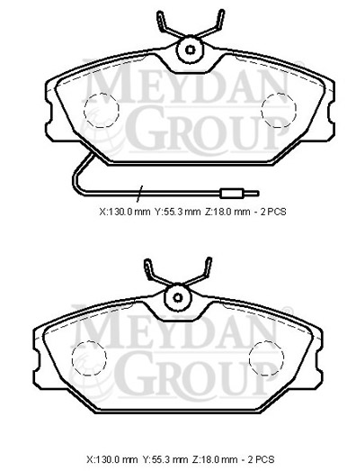 RENAULT MEGANE- 1- 99/02; ÖN FREN BALATASI (2 KABLOLU)(DİSK)(130X55,3X18)(BRAMAX)