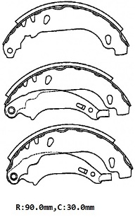 PEUGEOT 306- SD/HB- 93/96; ARKA FREN PABUCU (90X30)(BRAMAX)