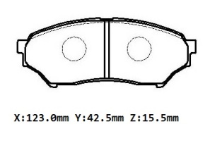 MITSUBISHI PAJERO- 00/06; ÖN FREN BALATASI (DİSK)(123X42.5X15.5)(DAIWA)