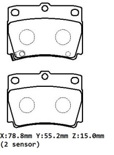 MITSUBISHI PAJERO- 00/06; ARKA FREN BALATASI 2,5/3,0 (DİSK)(78,8X55,2X15) (DAIWA)