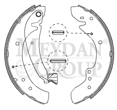 PEUGEOT BOXER- 90/94; ARKA FREN PABUCU 1,9/2,0/2,5/2,8 (127X56) (14 KİŞİLİK) (BRAMAX)