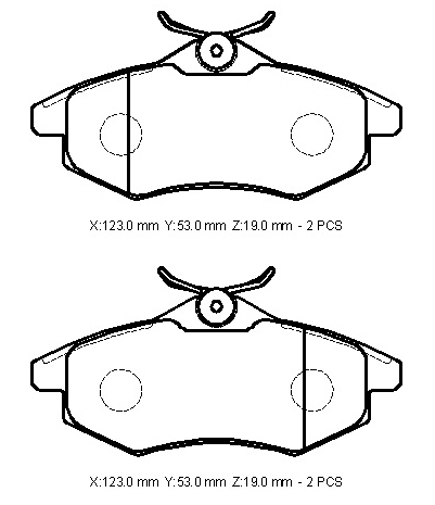 CITROEN C3- 03/09; ÖN FREN BALATASI 1,1/1,4/1,4HDI (KABLOSUZ)(DİSK) (123X53X19) (BRAMAX)