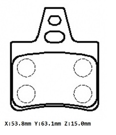 CITROEN XANTIA- 93/98; ARKA FREN BALATASI (KABLOSUZ)(DİSK)(53,8X63,1X15)(BRAMAX)