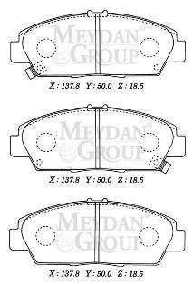 ROVER 600- SD- 93/97; ÖN FREN BALATASI (DİSK) (137,8X50X18,5) (DAIWA)