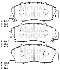 ROVER 620- 95/99; ÖN FREN BALATASI (DİSK) (148,8X52,5X17,5) (DAIWA)