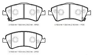 TOYOTA AVENSIS- 10/14; ÖN FREN BALATASI 1,6/1,8/2,0 (DİSK)(150,8X65,4X18/15;0,8X62,6X18)(DAIWA)