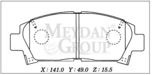 TOYOTA AVENSIS- 01/02; ÖN FREN BALATASI 1,6/1,8/2,0 (DİSK) (141X49X15,5) (DAIWA)