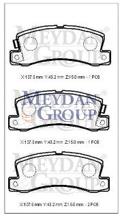 TOYOTA AVENSIS- 01/02; ARKA FREN BALATASI 1,8/2,0 (DİSK) (107,6X35X15) (DAIWA)