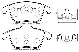 VOLVO S60- 10/13; ÖN FREN BALATASI (DİSK) T3/T4/T5/T6 (156.4X72X19/155,2X66,7X20)(BRAMAX)