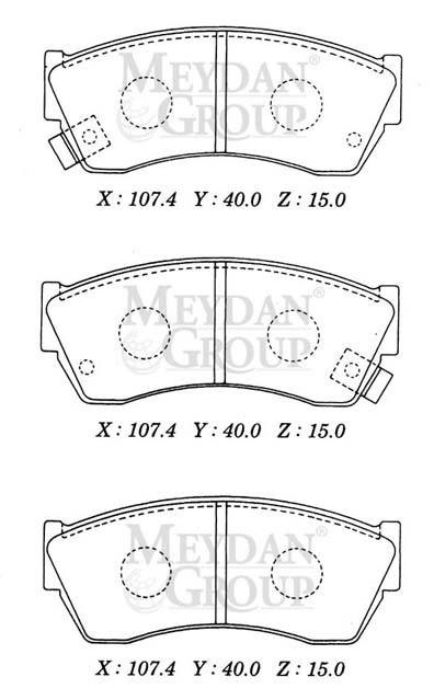 TATA INDICA- HB- 05/11; ÖN FREN BALATASI (DİSK) (107,4X40X15) (DAIWA)