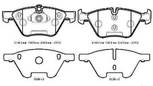 BMW 3 SERI- E90- 05/11; ÖN FREN BALATASI (KABLOSUZ)DİSK(155.2X63.50X19,50/154.7X63.50X19,50)(BRAMAX)