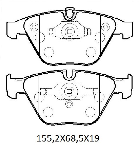 BMW 3 SERI- E90- 05/09; ÖN FREN BALATASI (KABLOSUZ) (DİSK) (155,2X68,5X19)(BRAMAX)