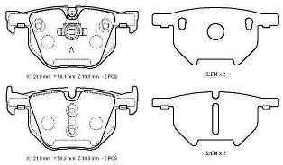 BMW 5 SERI- E60- 04/10; ARKA FREN BALATASI (KABLOSUZ)(DİSK)(121.9X58.1X16.3/12;1.9X59.3X16.3)BRA