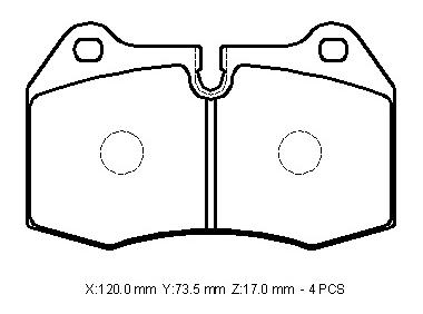 BMW 7 SERI- E38- 94/01; ÖN FREN BALATASI (KABLOSUZ)(DİSK) (120X73,5X17) (BRAMAX)