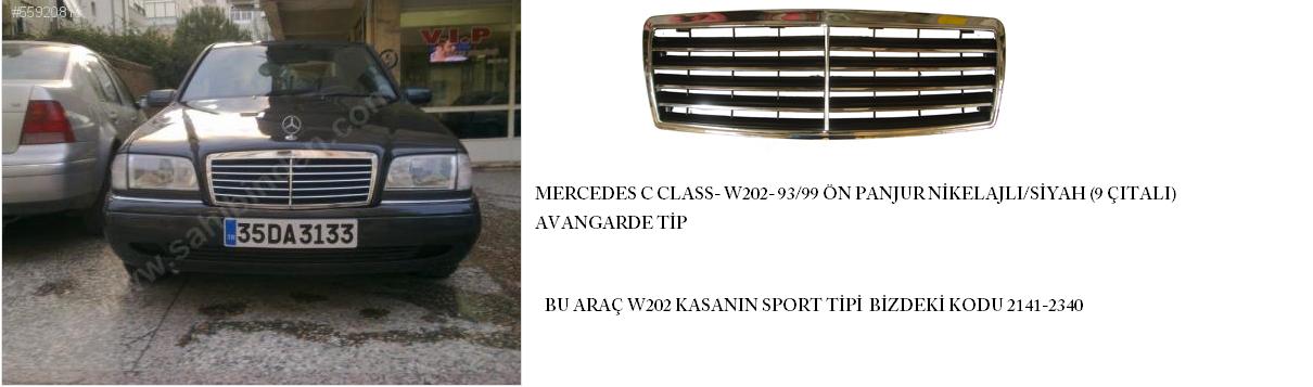 MERCEDES C CLASS- W202- 93/99; ÖN PANJUR NİKELAJLI/SİYAH (9 ÇITALI) AVANGARDE TİP (TW)