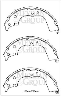 TOYOTA HILUX- PICK UP LN145- 98/01; ARKA FREN PABUCU KALIN TİP (135X55) (DAIWA)