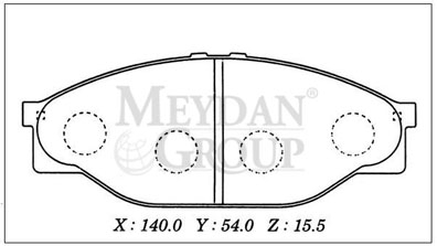 TOYOTA HIACE- MİNİBÜS- 89/97; ÖN FREN BALATASI (DİSK) (140X54X15,5) (DAIWA)