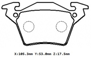 MERCEDES VITO- W638- 96/03; ARKA FREN BALATASI (DİSK)113/114/108/110/112 (105.3X53X17.5)(BRAMAX)