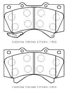 TOYOTA LANDCRUISER- PRADO- 09/13; ÖN FREN BALATASI (DİSK)(143,6X56X17,9)(DAIWA)