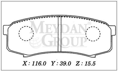 TOYOTA LANDCRUISER- VX 80- 90/97; ARKA FREN BALATASI (DİSK) (116X39X15,5) (DAIWA)