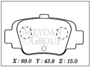 NISSAN MICRA- K11- 93/97; ARKA FREN BALATASI (DİSK) (89X43,8X15) (DAIWA)