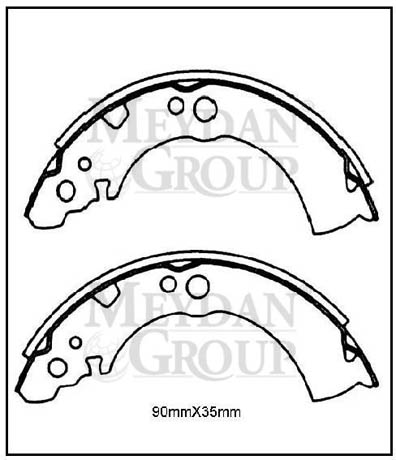 NISSAN SUNNY- B11 CD17- 84/86; ARKA FREN PABUCU BENZİNLİ/DİZEL TİP (90X35) (DAIWA)