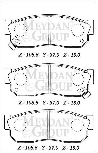 NISSAN SUNNY- B11 CD17- 84/88; ÖN FREN BALATASI DİZEL TİP (DİSK) (108,6X37X16) (DAIWA)