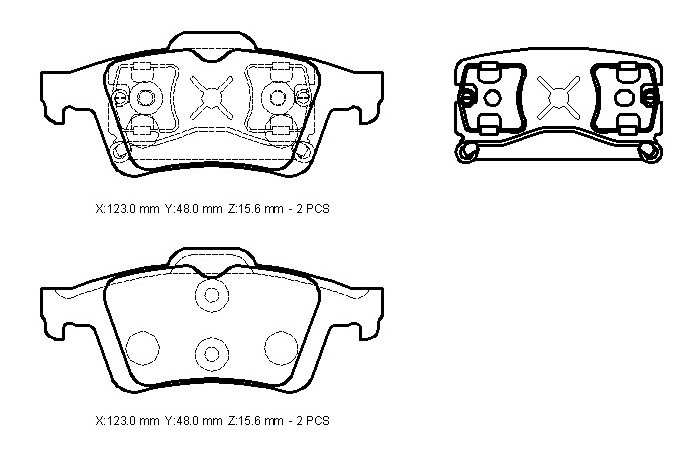 NISSAN PRIMERA- P12- 03/08; ARKA FREN BALATASI (DİSK) (123X48X15,6)(BRAMAX)