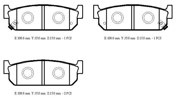 NISSAN MAXIMA- A33- 03/06; ARKA FREN BALATASI (DİSK) (108,6X35X15) (DAIWA)