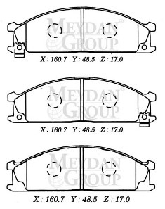 NISSAN VANETTE- 96/02; ÖN FREN BALATASI SACLI TİP (DİSK) (130,1X44,5X16,5)(DAIWA)