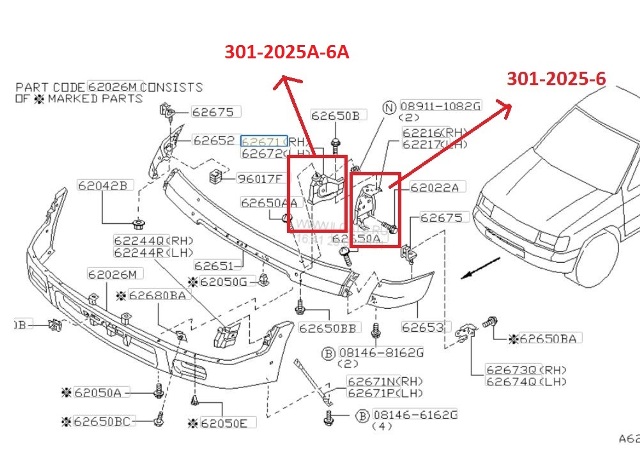 NISSAN SKYSTAR- PICK UP- D22- 97/02; ÖN TAMPON İÇ BRAKETİ SAĞ (TW)