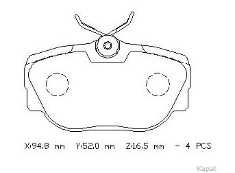 LANDROVER FREELANDER- 01/05; ARKA FREN BALATASI (DİSK) (94,8X52X16,5) (BRAMAX)