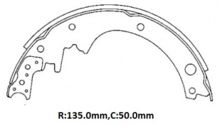 NISSAN PATROL- 95/97; ARKA FREN PABUCU (135X50)(DAIWA)