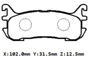 MAZDA 323- FAMILIA- 97/98; ARKA FREN BALATASI (DİSK)(102X31.5X12.5)(DAIWA)