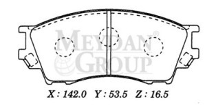 MAZDA B2500- PICK UP- 97/00; ÖN FREN BALATASI 4X4 (DİSK) (142X53,5X16,5) (DAIWA)