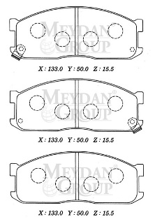 MAZDA E2200- MİNİBÜS- 88/92; ÖN FREN BALATASI (DİSK) (133X50X15,5) (DAIWA)